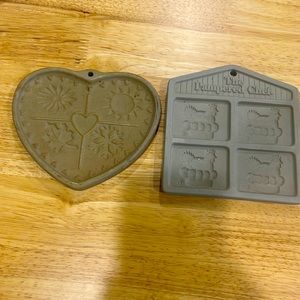 Vintage retired Pampered Chef stoneware cookie molds.